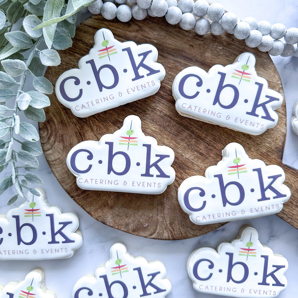 Custom logo cookies for CBK Catering and Events